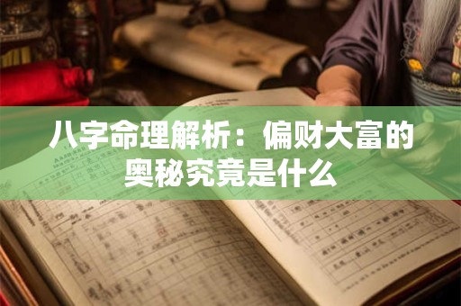 八字命理解析：偏财大富的奥秘究竟是什么