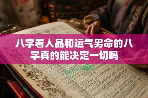 八字看人品和运气男命的八字真的能决定一切吗