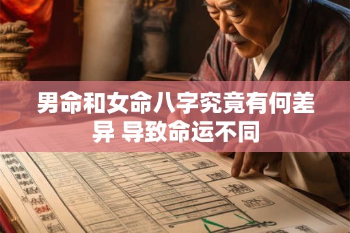 男命和女命八字究竟有何差异 导致命运不同