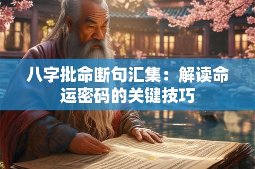 八字批命断句汇集:解读命运密码的关键技巧 八字批命断句汇集:解读命运密码的关键技巧