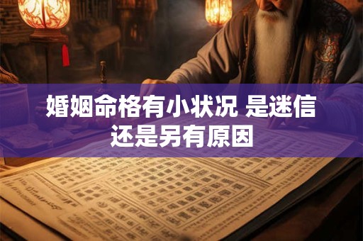 婚姻命格有小状况 是迷信还是另有原因