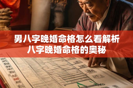 男八字晚婚命格怎么看解析八字晚婚命格的奥秘