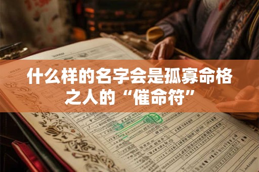 什么样的名字会是孤寡命格之人的“催命符”
