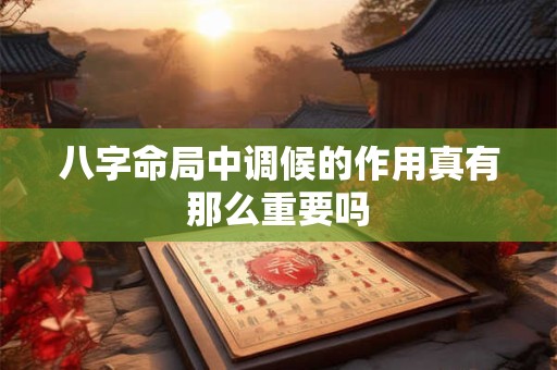 八字命局中调候的作用真有那么重要吗