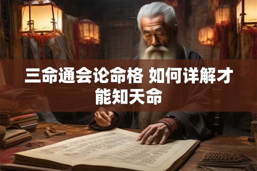 三命通会论命格 如何详解才能知天命