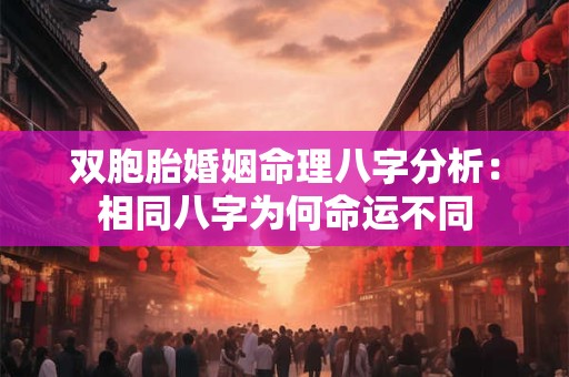 双胞胎婚姻命理八字分析：相同八字为何命运不同
