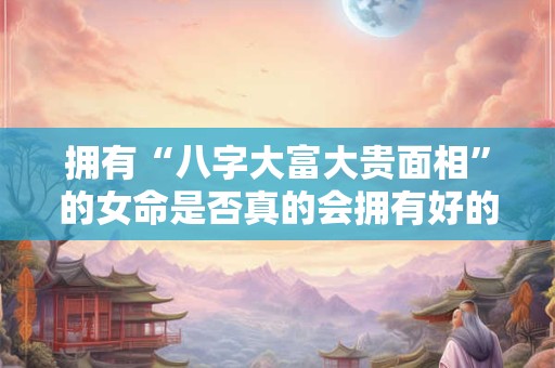 拥有“八字大富大贵面相”的女命是否真的会拥有好的人生