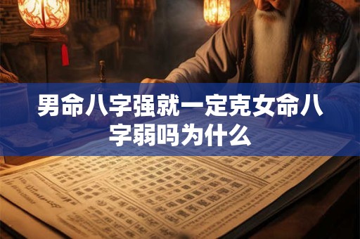 男命八字强就一定克女命八字弱吗为什么