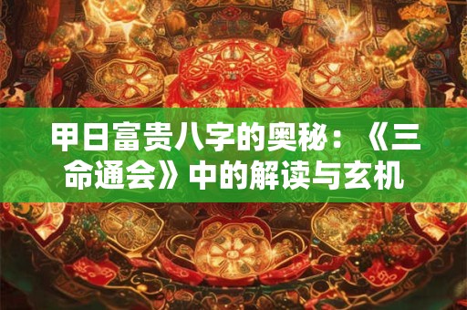 甲日富贵八字的奥秘：《三命通会》中的解读与玄机