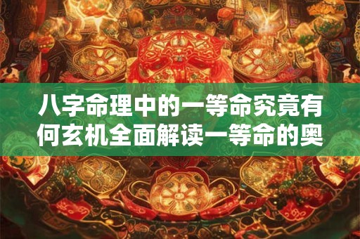 八字命理中的一等命究竟有何玄机全面解读一等命的奥秘