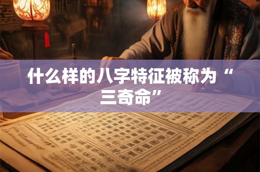 什么样的八字特征被称为“三奇命”