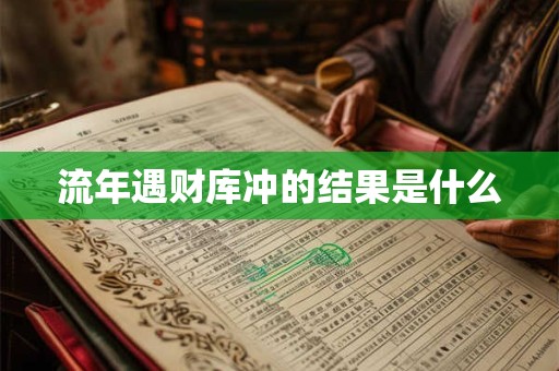 流年遇财库冲的结果是什么