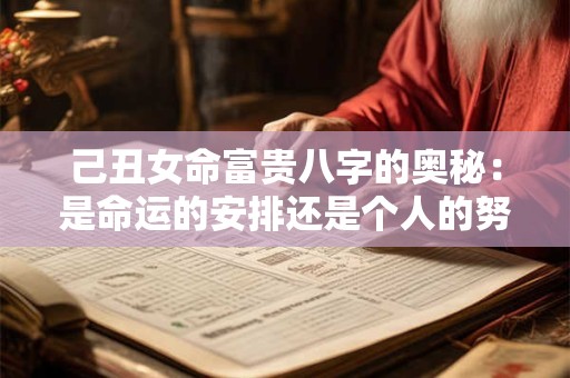 己丑女命富贵八字的奥秘：是命运的安排还是个人的努力
