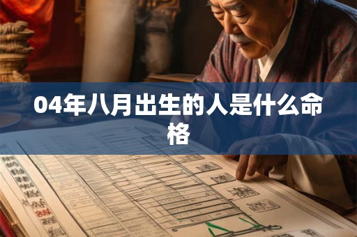 04年八月出生的人是什么命格