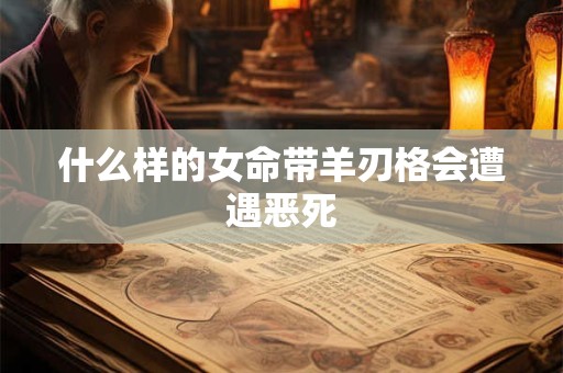 什么样的女命带羊刃格会遭遇恶死