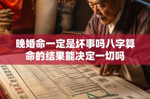 晚婚命一定是坏事吗八字算命的结果能决定一切吗
