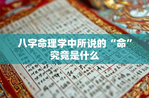 八字命理学中所说的“命”究竟是什么
