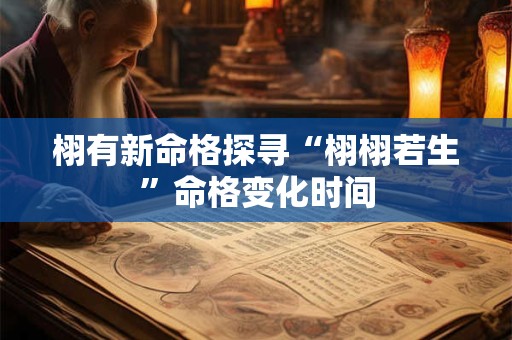 栩有新命格探寻“栩栩若生”命格变化时间