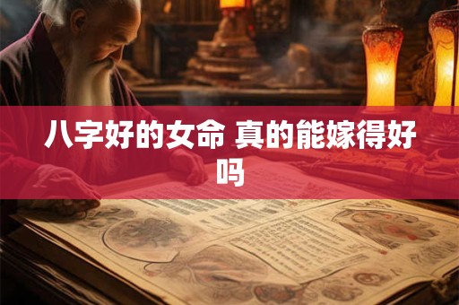 八字好的女命 真的能嫁得好吗