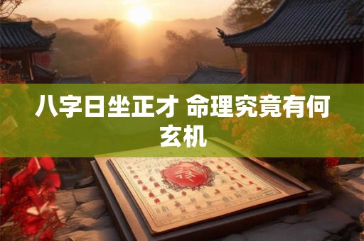 八字日坐正才 命理究竟有何玄机