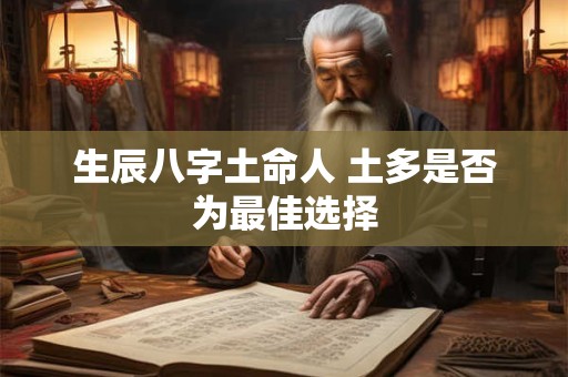 生辰八字土命人 土多是否为最佳选择