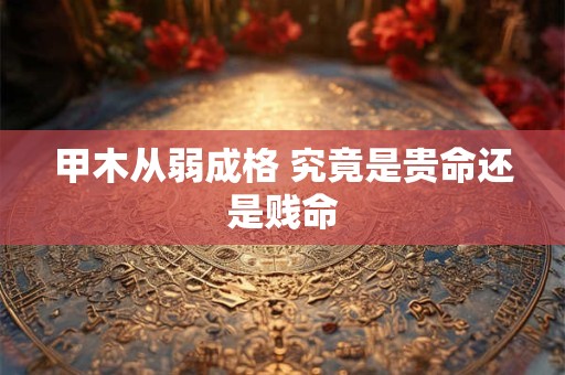 甲木从弱成格 究竟是贵命还是贱命
