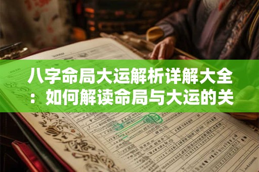 八字命局大运解析详解大全：如何解读命局与大运的关系