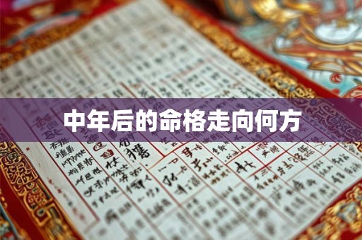 中年后的命格走向何方