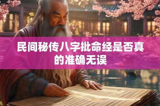 民间秘传八字批命经是否真的准确无误