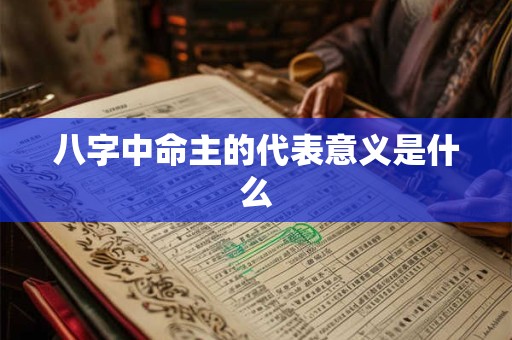 八字中命主的代表意义是什么