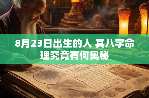 8月23日出生的人 其八字命理究竟有何奥秘