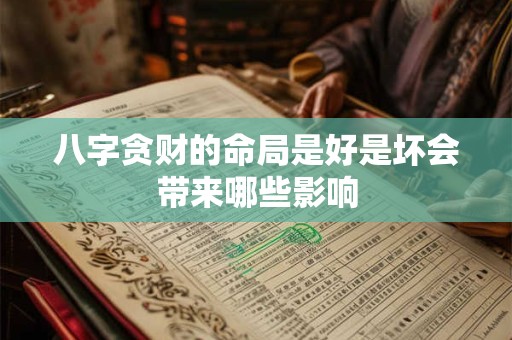 八字贪财的命局是好是坏会带来哪些影响