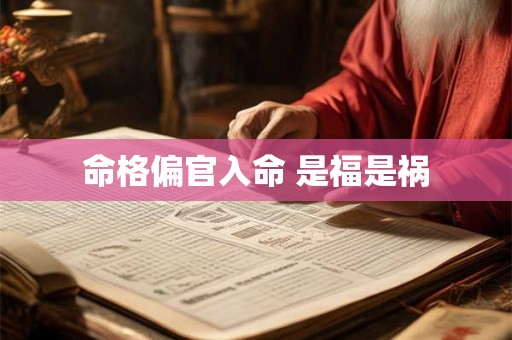 命格偏官入命 是福是祸