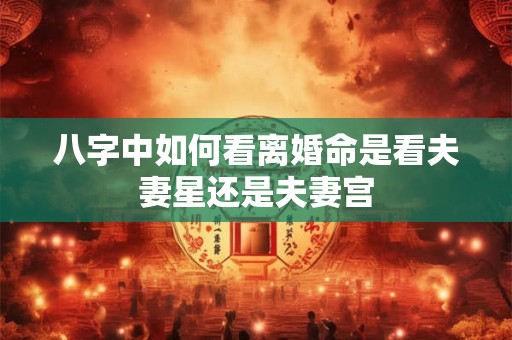 八字中如何看离婚命是看夫妻星还是夫妻宫
