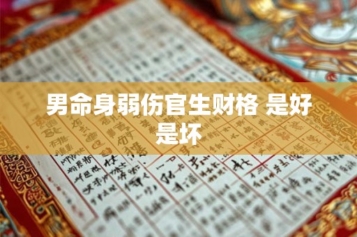 男命身弱伤官生财格 是好是坏
