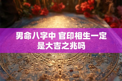 男命八字中 官印相生一定是大吉之兆吗