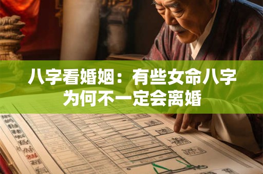 八字看婚姻：有些女命八字为何不一定会离婚