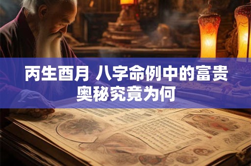 丙生酉月 八字命例中的富贵奥秘究竟为何