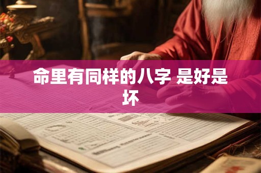 命里有同样的八字 是好是坏