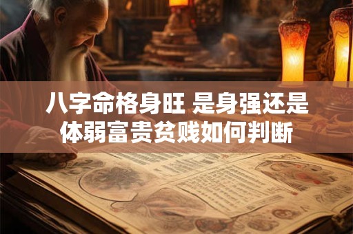 八字命格身旺 是身强还是体弱富贵贫贱如何判断