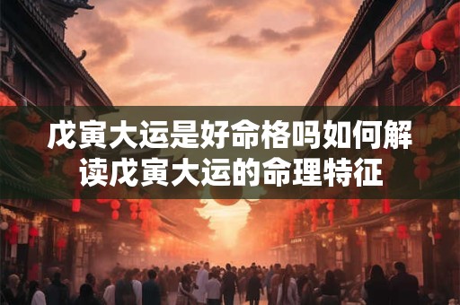 戊寅大运是好命格吗如何解读戊寅大运的命理特征