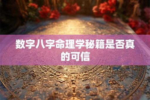 数字八字命理学秘籍是否真的可信