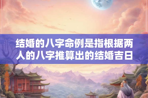 结婚的八字命例是指根据两人的八字推算出的结婚吉日吗