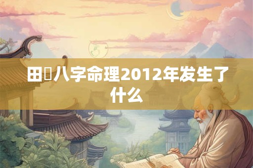 田燊八字命理2012年发生了什么