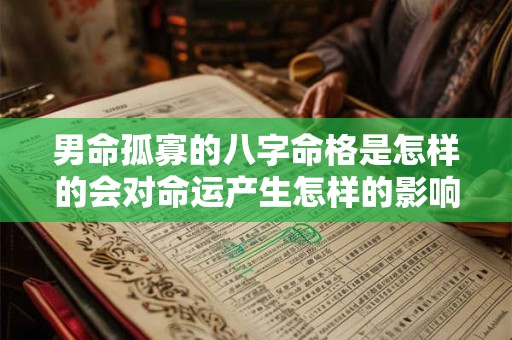 男命孤寡的八字命格是怎样的会对命运产生怎样的影响
