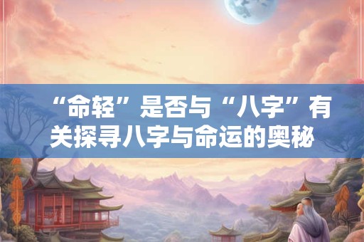 “命轻”是否与“八字”有关探寻八字与命运的奥秘
