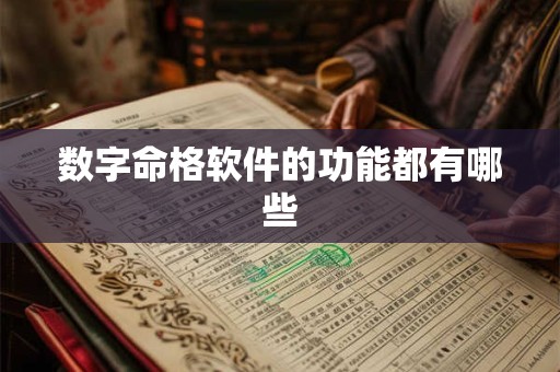 数字命格软件的功能都有哪些