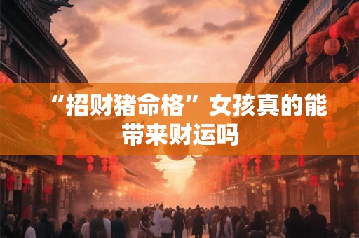 “招财猪命格”女孩真的能带来财运吗