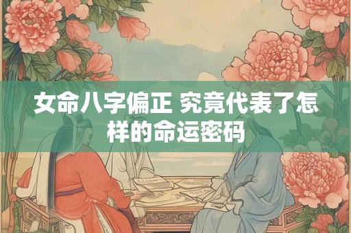 女命八字偏正 究竟代表了怎样的命运密码