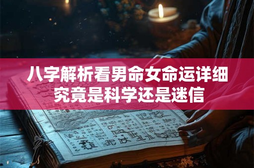八字解析看男命女命运详细 究竟是科学还是迷信
